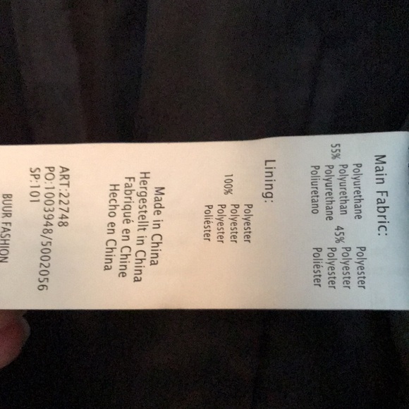 Black Faux Leather Moto Style Jacket, 12-14 - Picture 5 of 8